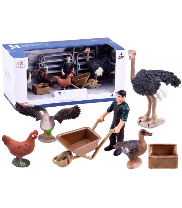 Farma zvieratiek(sliepka,hus,kačica,pštros) s príslušenstvom